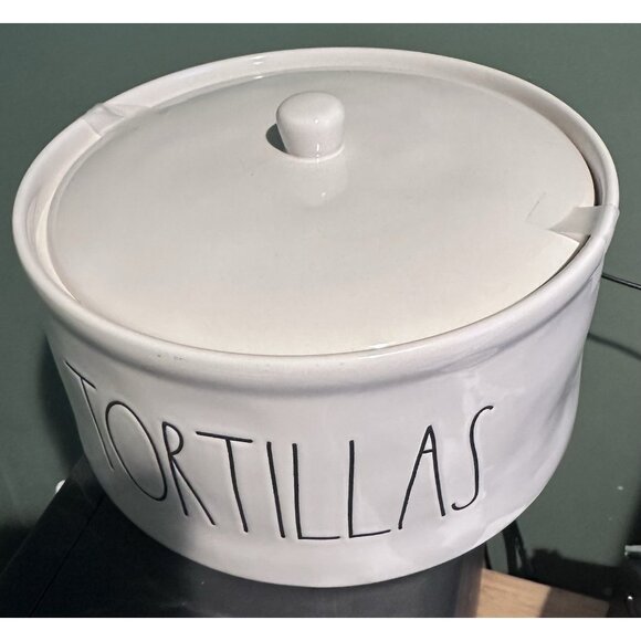 Rae Dunn Tortilla Ceramic Keeper  - Artisan Collection Farmhouse Kitchen Storage - Picture 2 of 4